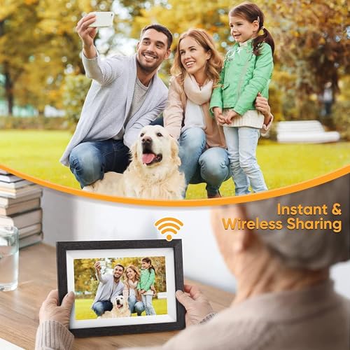 Frameo 10.1 Inch WiFi Digital Picture Frame, 1280x800 HD IPS Touch Screen Photo Frame Electronic, 32GB Memory, Auto-Rotate, Wall Mountable, Share Photos/Videos Instantly via Frameo App from Anywhere…