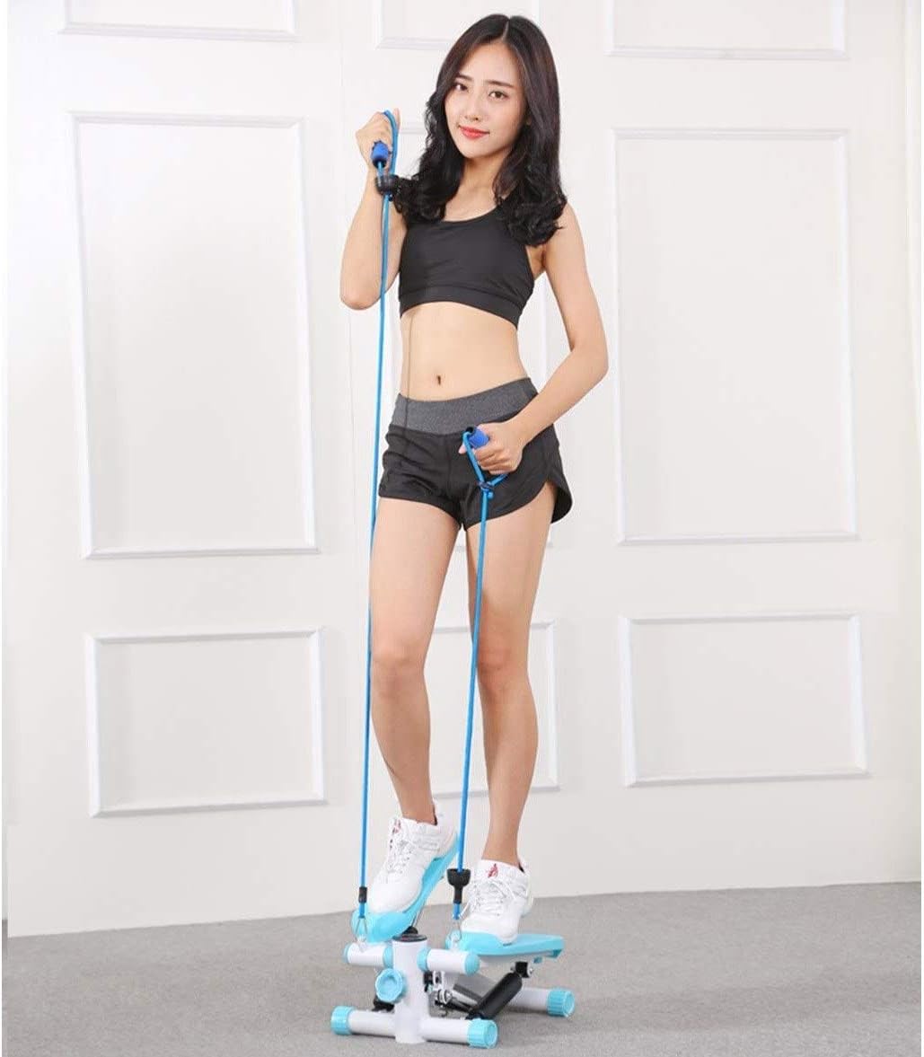 Stepper Adjustable Mini Stair Stepper, Exercise Equipment with Twisting Action Hydraulic Foot Machine Led Count Display Low Noise Operation (Blue)