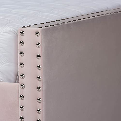 Baxton Studio Raphael Daybeds, Twin, Twin, Silver Grey Velvet