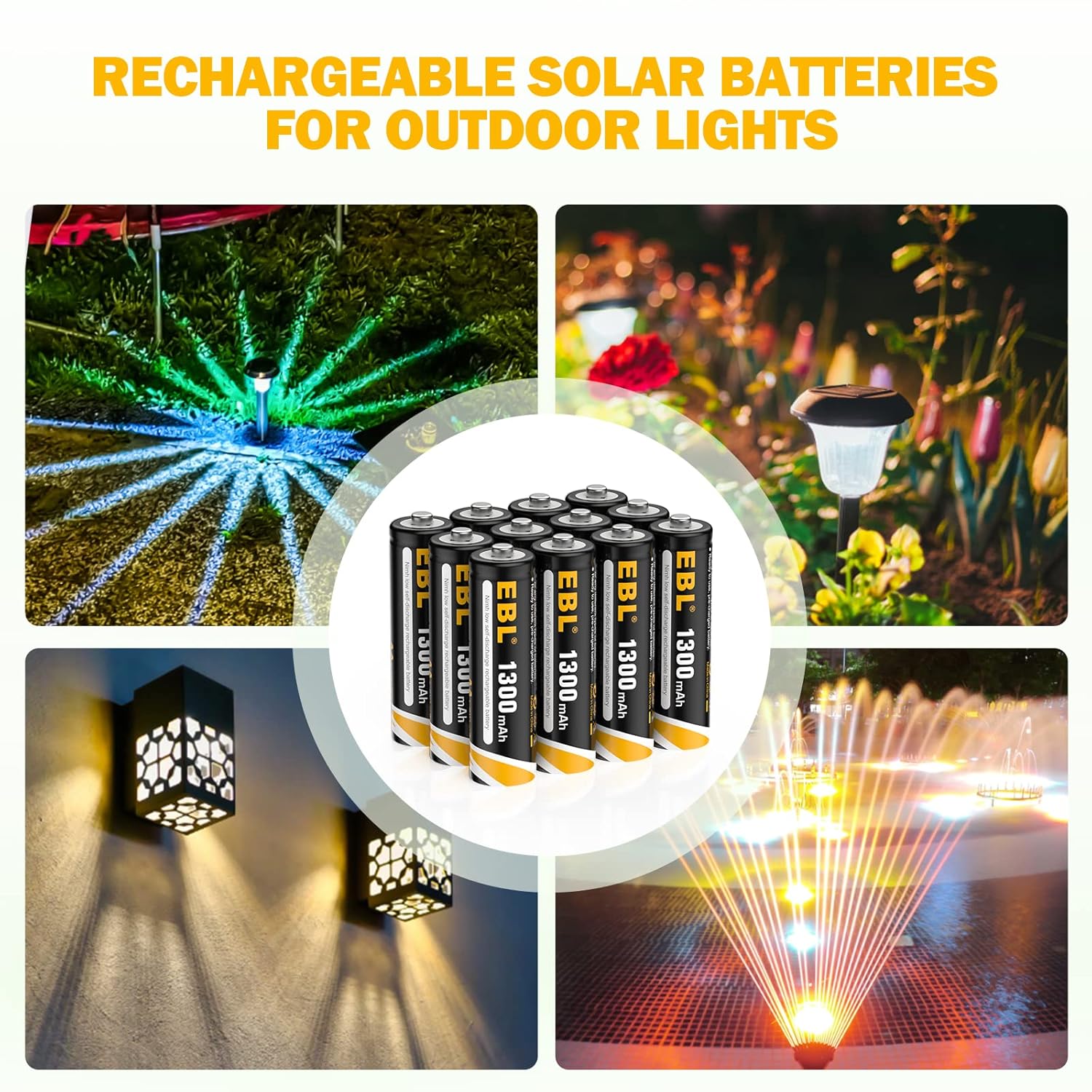 EBL AA Rechargeable Battery 1300mAH NIMH Batteries 12pcs and 1100mAh Rechargeable Batteries 8pcs Combo