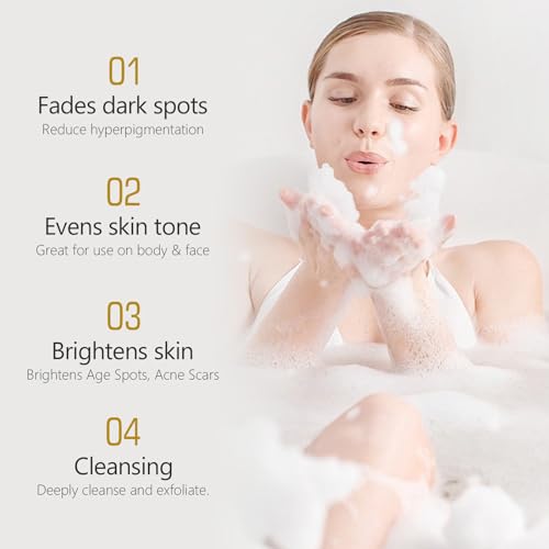 Lemon Turmeric Kojic Acid Soap for Women – Kojic Acid Soap with Turmeric, Vitamin C, Coconut Oil, Tea Tree Oil, and Shea Butter. Includes 2 bars