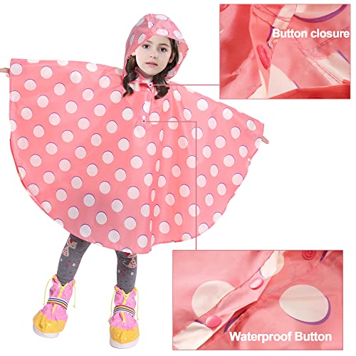 Kids Rain Poncho Cartoon Raincoat Jacket Cute Rain Coat Toddler Boys Girls Rain Cape Light Waterproof Hoodie Outwear