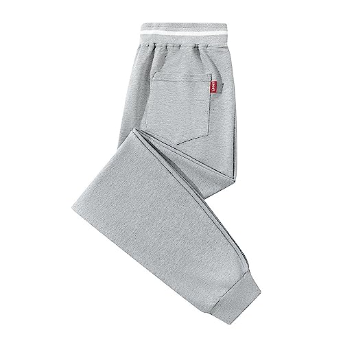 FoxQ Mens Sweatpants with Pockets Sports Joggers Athletic Running Casual Yoga Pants Loose Fit Straight Leg Open Bottom