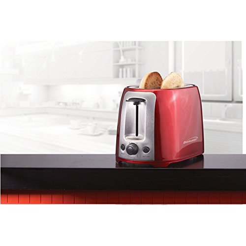 Brentwood TS-292R Cool Touch 2-Slice Extra Wide Slot Toaster, Red