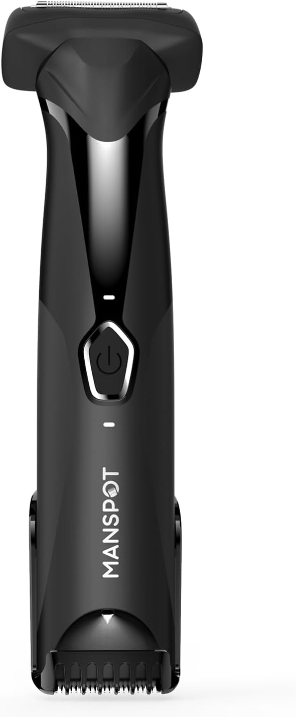 MANSPOT Manscape Body Trimmer for Men, Dual Head Foil Blades Ball Trimmer/Shaver, Pubic Groin Hair Trimmer Waterproof Foil Shaver Mens Grooming Trimmer 90 Minutes Shaving After Fully Charged