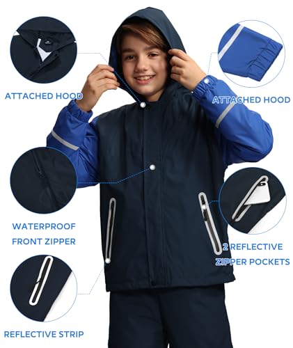 Kid Rain Gear Waterproof Rain Suit Boys Girls Rain Jacket and Pants
