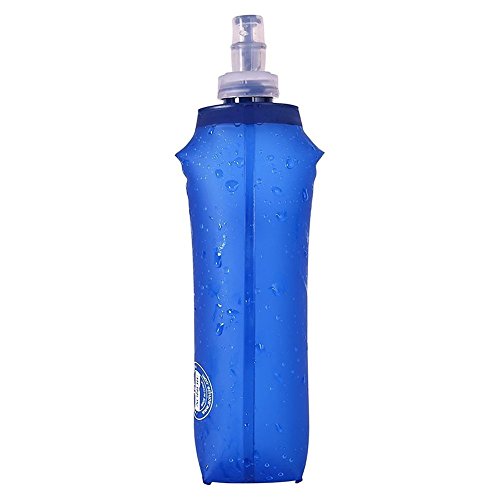 AONIJIE 2Pack of Soft Soft Folding Hydration Bottle Water Collapsible Flask BPA-Free Bottles (500ml without straws)