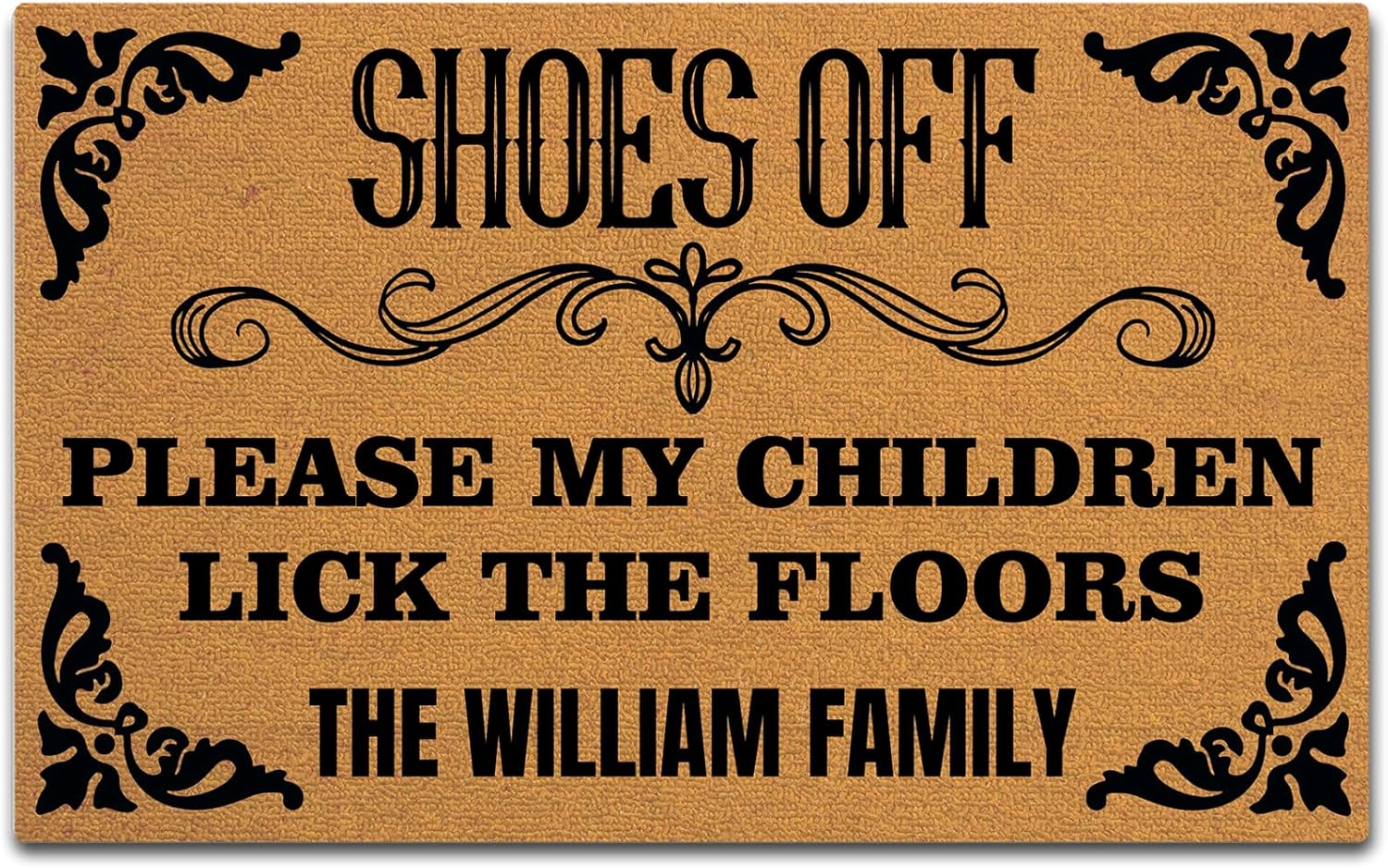 Custom Door Mat Shoes Off Please My Children Lick The Floor Mat Personalized Front Welcome Mats for Home Entrance
