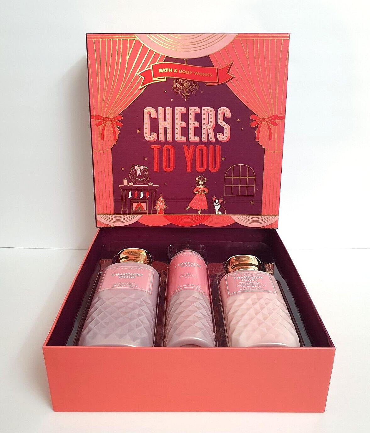 Bath & Body Works - Champagne Toast - Daily Trio - Shower Gel, Fine Fragrance Mist & Super Smooth Body Lotion In A Fabulous CHEERS TO YOU Gift Box