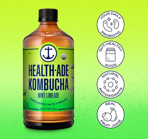 Health-Ade Pink Lady Apple Kombucha, 48 fl OZ, Red-Yellow