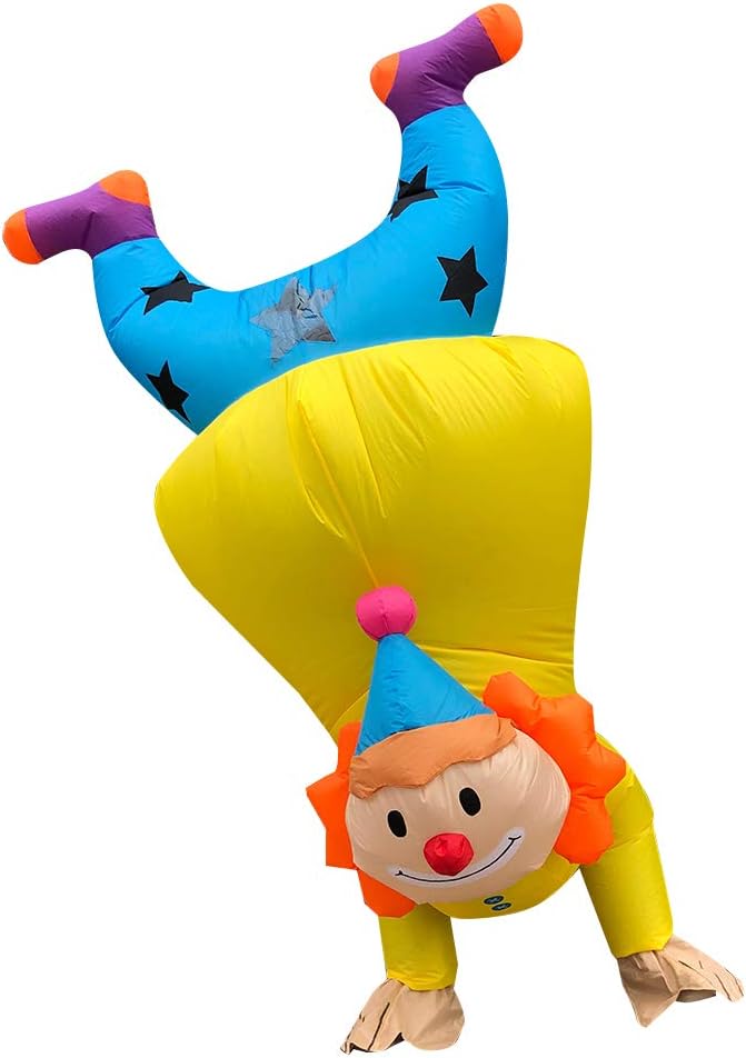 Funny Outfit Inflatable Clown Costume Inflatable Blow-up Costume Adult Costume for Adult/Birthday Party/Halloween