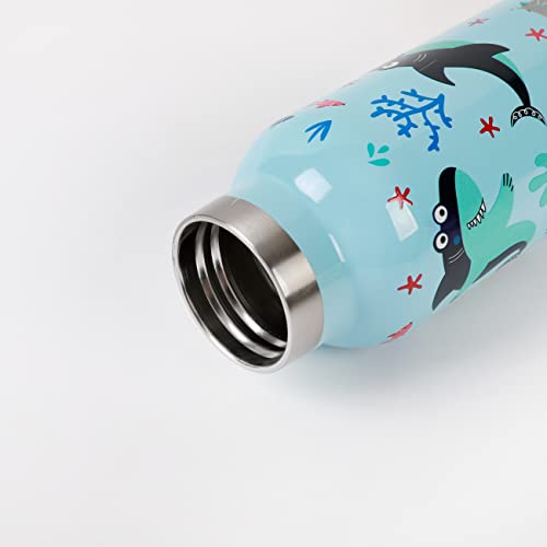 IDRINK® Revolutionary Kids’ Thermal Bottle, Double Walled, Stainless Steel, 350 ml Bottle Capacity (Shark)