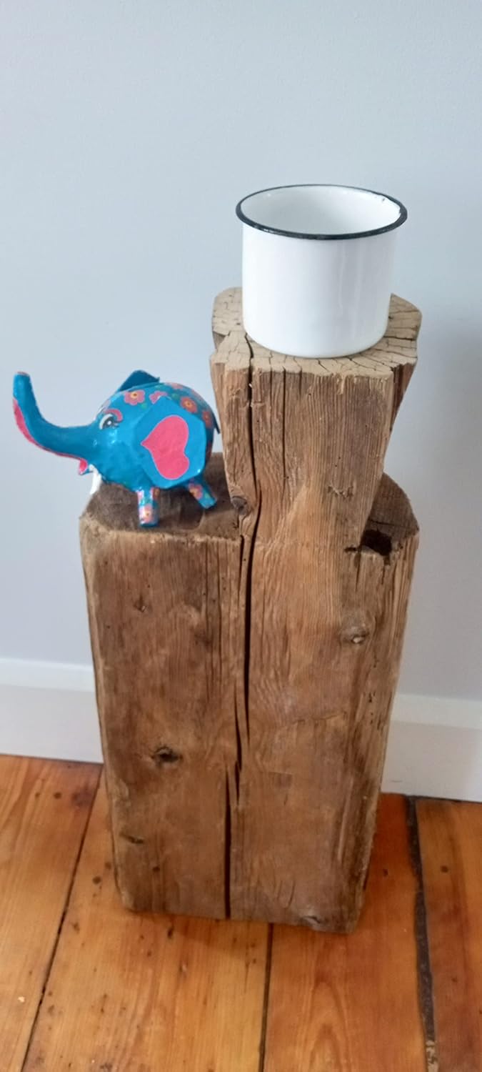 Old Rustic Wood/Authentic Hand Hewn Beam from The 1800's End Table/Coffee Table Modern Farm House Style