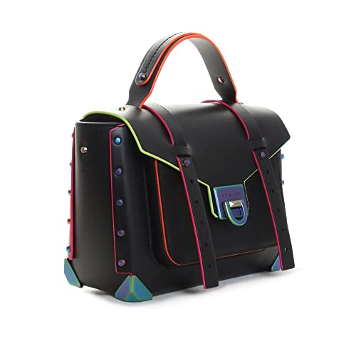 Michael Kors Manhattan Medium Contrast-Trim Leather Satchel