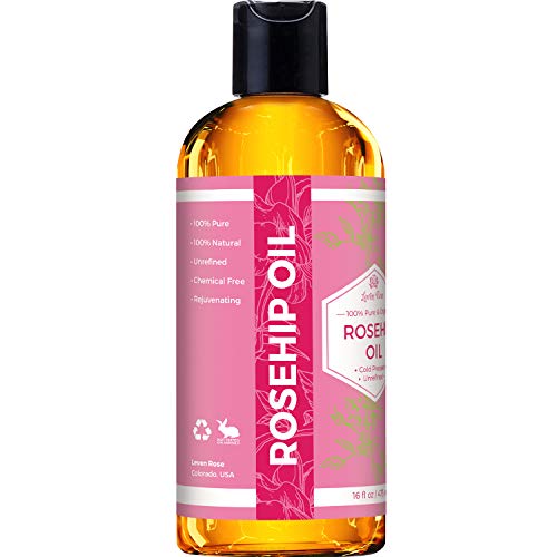 Leven Rose Rosehip Seed Oil for Face 4 oz - Pure Rosehip Oil for Face - Unrefined Cold Pressed Rosehip Oil for Body - Nighttime Face Moisturizer for Hair, Skin & Nails