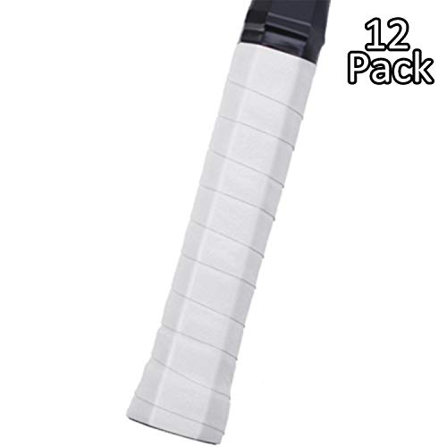 12 Pieces Tennis Racket Badminton Racket Grip Tape Overgrips for Anti-Slip and Sweat Absorbent Grip