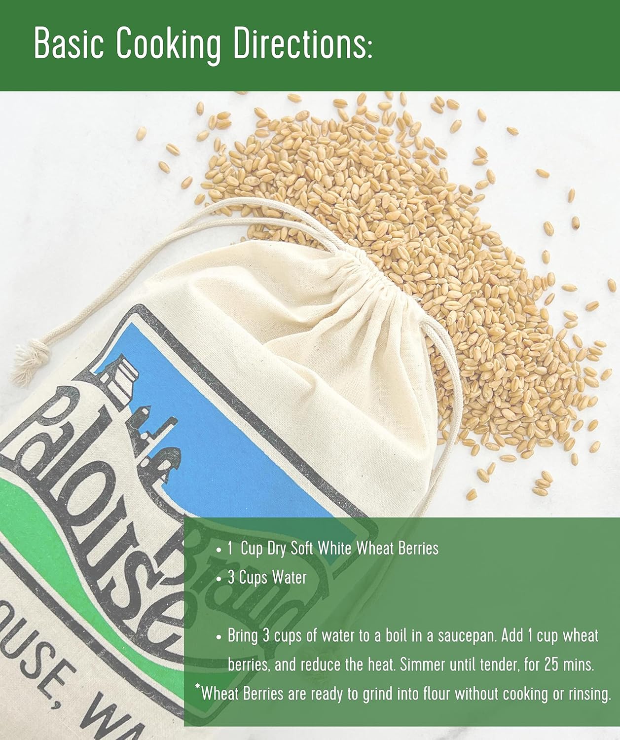 Soft White Wheat Berries | 100 LBS | Desiccant Free | Sproutable | Non-GMO Project Verified | Kosher