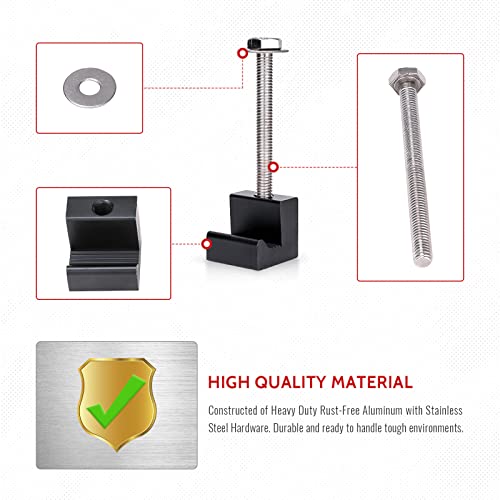 AA-Racks P-AC-07 Pickup Truck Tool Box Tie Downs Aluminum J Hook Crossover 2 Pack, Black