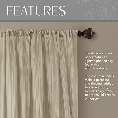 Elrene Home Fashions Athena Faux Crushed-Silk Window Curtain Panel and Valance Set, 52
