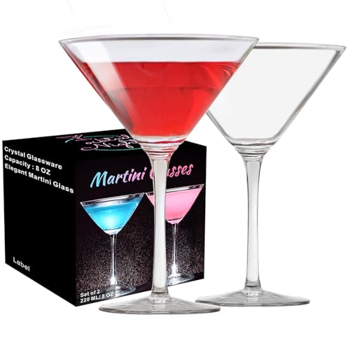 PARACITY Martini Glasses Set of 4, Coupe Glasses, Martini Glasses for Cocktails, Martinis, Margaritas, Parties (8OZ/240ML)