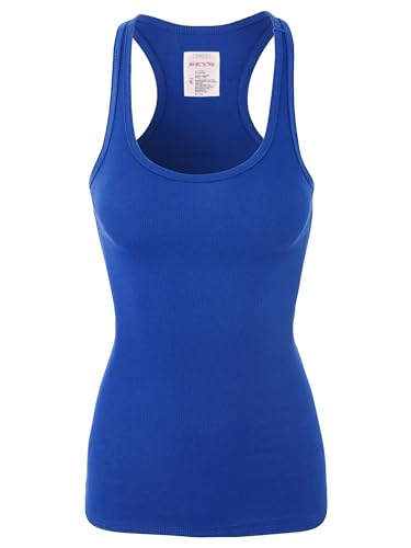 Women's Slim Fit Scoop Neck Ribbed Stretchy Racerback Tank Tops