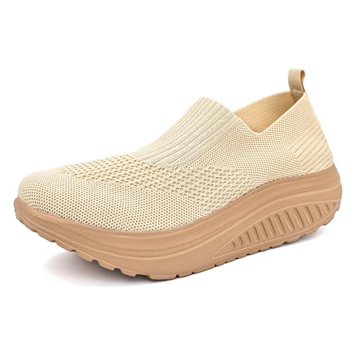 Womens Slip On Walking Shoes Lightweight Tennis Sneakers Casual Mesh Workout Running Athletic Gym Sneakers