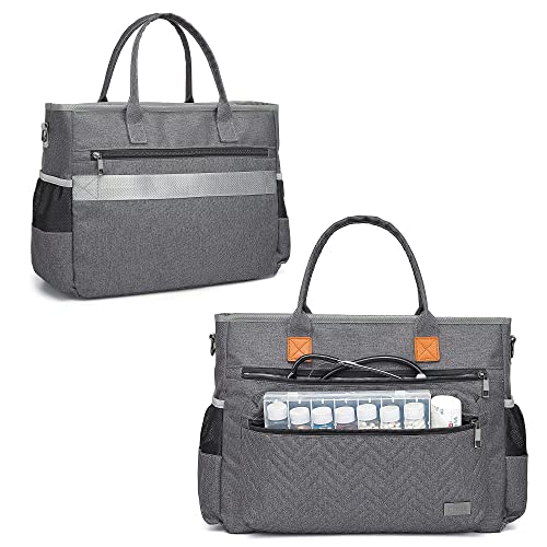 Nurse Tote Bag, Medical Supplies Shoulder Bag with Padded 15.6” Laptop Sleeve