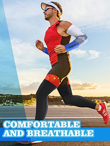 6 Pairs UV Sun Protection Arm Sleeves Cooling Sports Sleeve Anti Slip Ice Silk Arm Warmers Arm Covers for Men Women