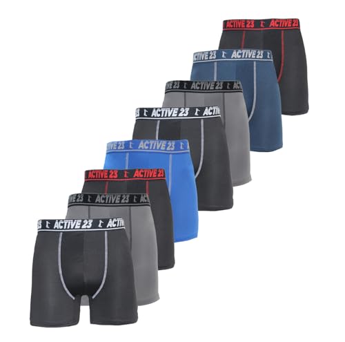 Mens 6 or 8 Pack Dry Fit Performance Boxer Briefs for Men, Cooling Moisture Wicking Athletic Support Underwear