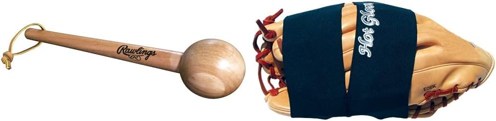Rawlings | Glove Mallet | Baseball/Softball | Break-in Aid & Hot Glove Deluxe Glove Wrap, Black