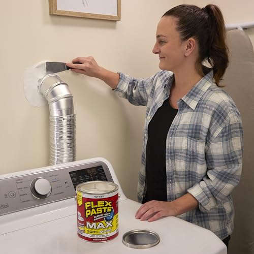 Flex Paste MAX, 12 lb Can, Black, Waterproof Paintable Putty, Spackle Sealant, Fill Gaps Cracks Holes - Block Out Water and Air - UV Resistant - Walls, Drywall, EPDM, Concrete, Roof, RV Repairs