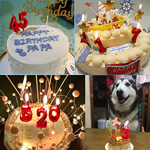 Red Birthday Candles 6 Candle 6th Six Years Cake Bady Roman Numberal Cool Number Candle No 60 61 62 63 64 65 66 67 68 69