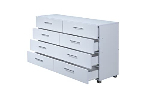 Hodedah 8-Drawer Dresser, WHITE