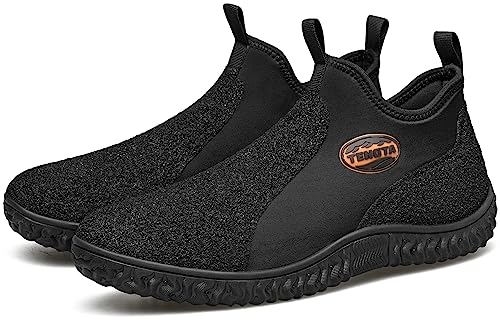 Men's Neoprene Mud Boots Lightweight Slip-on Garden Shoes Low Short Rubber Rain Boots for Gardening, Camping and Yard Work