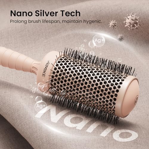 AIMIKE Round Brush for Blow Out, Large Round Hair Brush w/Nano Ion Thermal Ceramic Tech, Professional Round Brush for Blow Drying & Styling, Maximum Volume and Shine, Barrel 2.1 inch