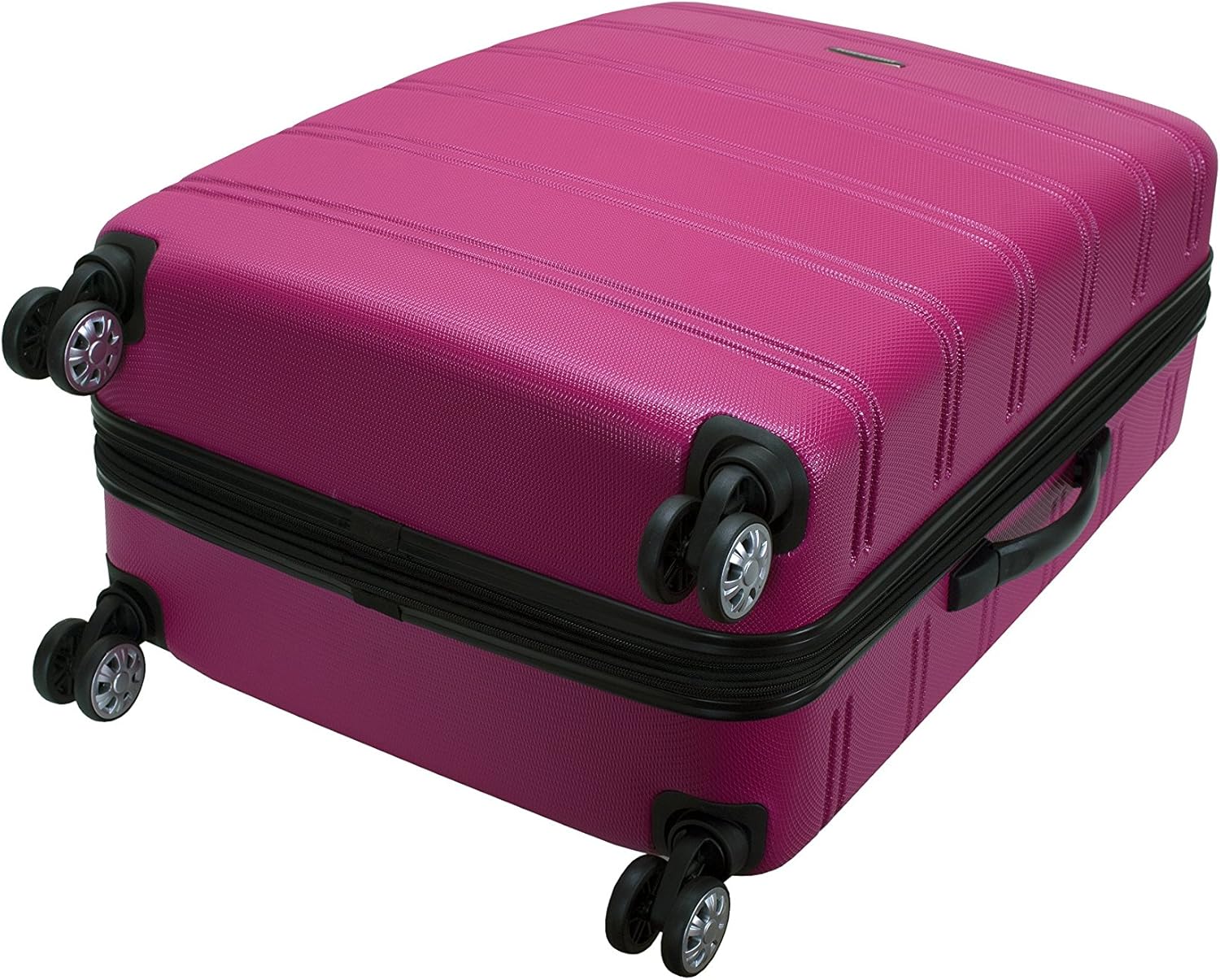 Rockland Melbourne Hardside Expandable Spinner Wheel Luggage, Magenta, Checked Large 28