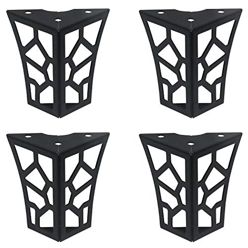 T Tulead Furniture Feet Hollow Out Modern Cabinet Legs Sofa Feet Table Legs Iron Couch Feet Black Cupboard Feet Dresser Legs 3