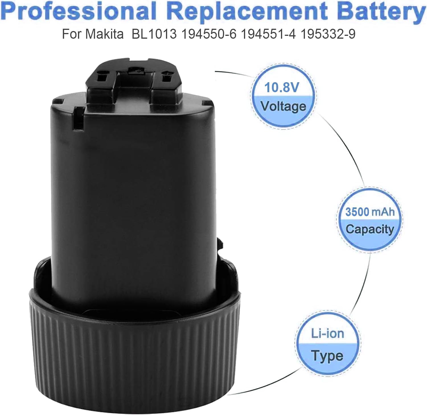 2Pack 3.5Ah 10.8V BL1014 Battery for Makita BL1013 195332-9 CL100DW DF030D DF330D LCT203W FD01ZW 194550-6 194551-4 Fit for Makita 12V Max Lithium Battery