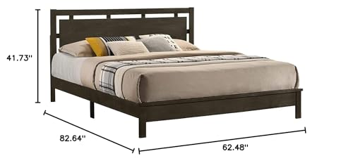 New Classic Furniture Libra Solid Wood King Size All-in-One Platform Bed, Gray