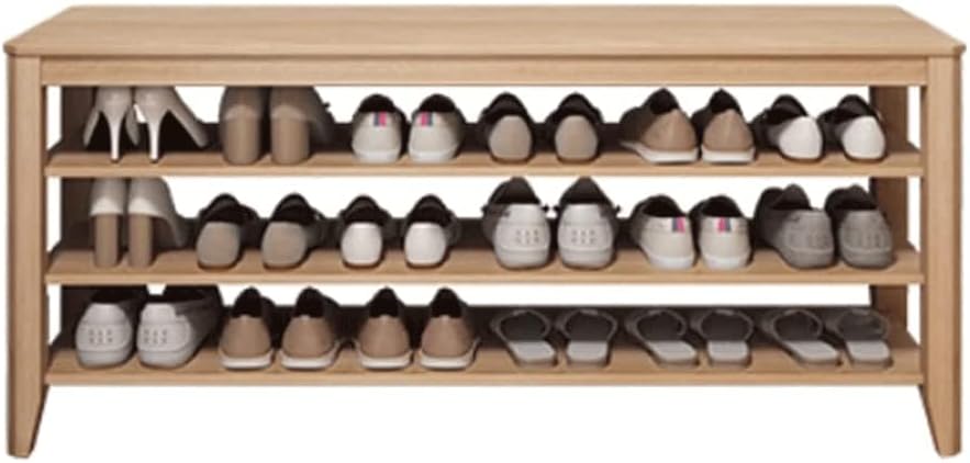 Fashion Shoe Rack New 4 Tier Shoe Racks Rubberwood Free Standing Shoe Racks No Installation Shoe Shelf Entrance Hallway Shoe Storage Organizer Exquisite Beautiful (Shoe Rack B)