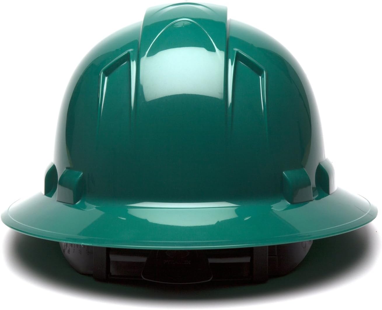 Pyramex Ridgeline Full Brim Hard Hat 6 Point Ratchet Green