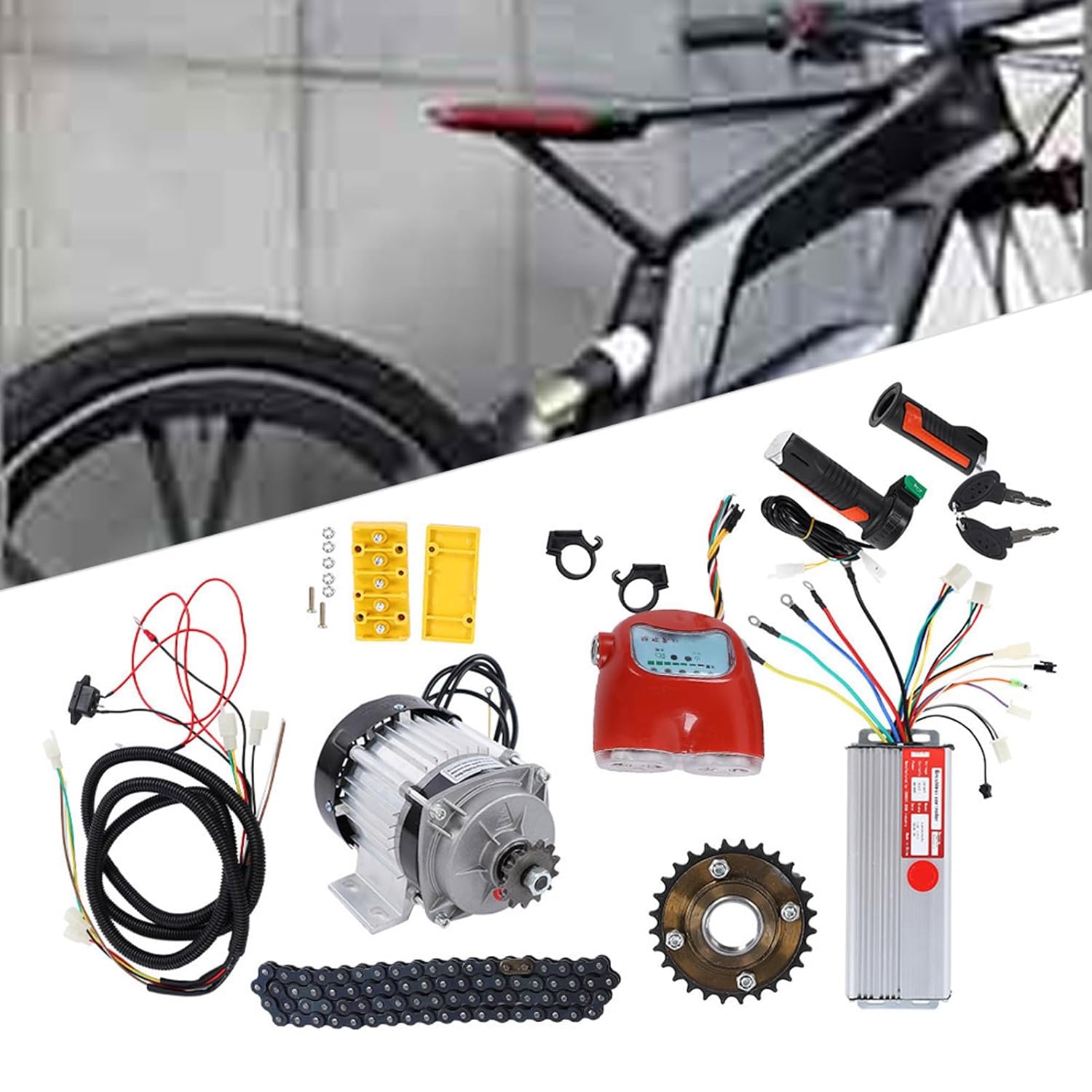 800W 48V DC Brushless Motor Kit Electric Tricycle Scooter DIY Motor Conversion Kit, Sine Controller, Aluminum Alloy, for Electric Tricycle, Rickshaw, Electric
