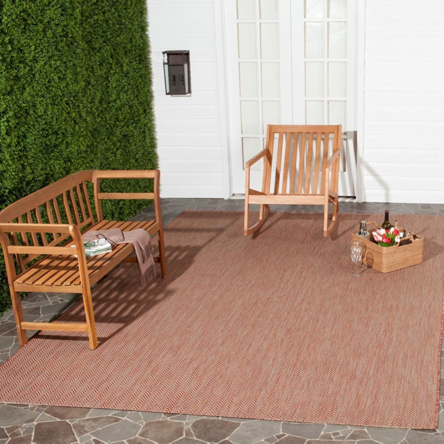 SAFAVIEH Courtyard Collection CY8022 Indoor/ Outdoor Non-Shedding Easy Patio Backyard Porch Deck Mudroom Area, 6'7