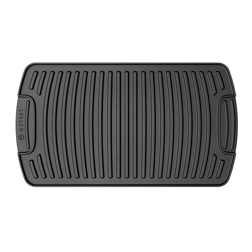 Outset Cast Iron Grill Pan With Ridges 8.5” x 14.25” x 1.5”
