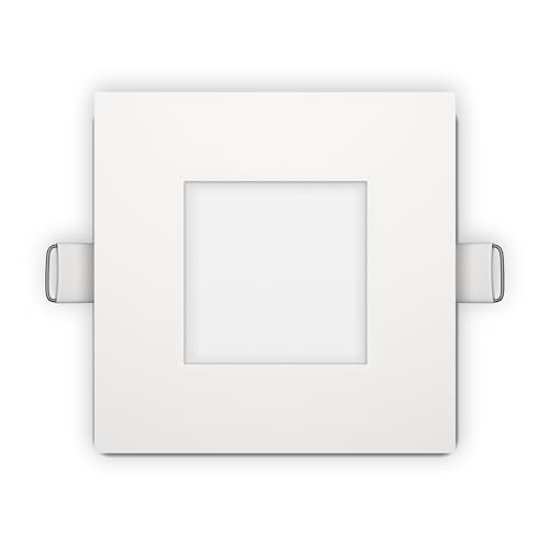 Goodlite 4-inch LED Fire-Rated, Square Slim - Recessed 12W Downlight, 120-277V, CRI 90+, ETL Listed, Dimmable Triac & 0-10V, 850 Lumens, 5CCT 27K-30K-35K-41K-50K, 50k Hr, Equal to 75W, 1ct (G-97022)