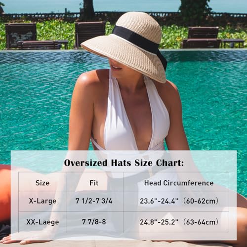 Comhats Summer Beach Sun Hats for Women Wide Brim UV Protection UPF 50+ Foldable Packable