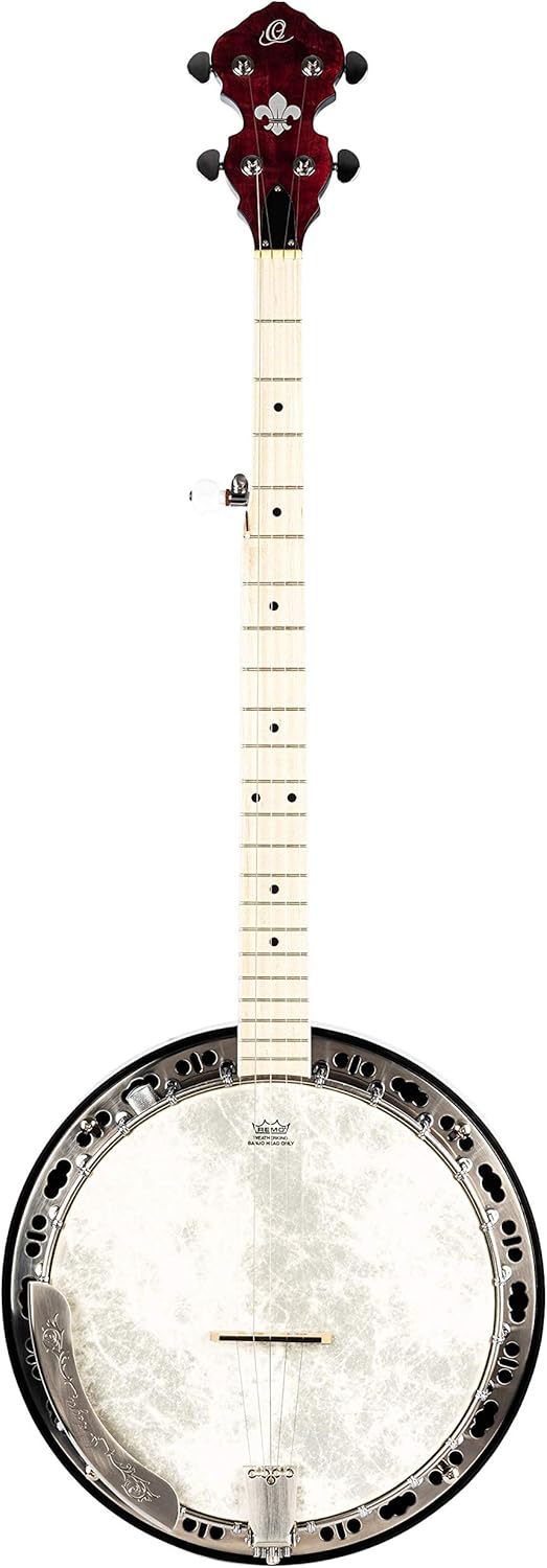 Ortega Guitars Facon Falcon Series 5-String Quilted Maple Resonator Acoustic-Electric Banjo w/Bag, Right (OBJE400TFR)