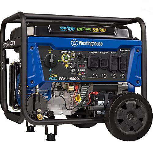 Westinghouse 11000 Peak Watt Dual Fuel Portable Inverter Generator, Remote Electric Start, Transfer Switch Ready, Gas and Propane Powered, Low THD - Safe for Electronics, Parallel Capable, CO Sensor