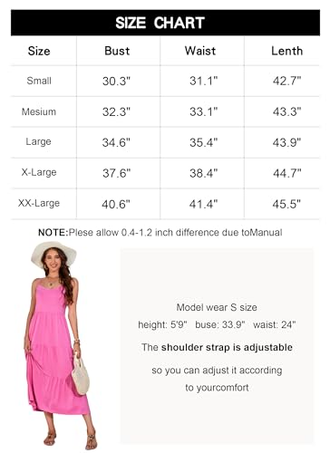 Halife Womens Flowy Tiered Maxi Dress Sleeveless Summer Sundresses Adjustable Straps Long Beach Sun Dresses with Pockets