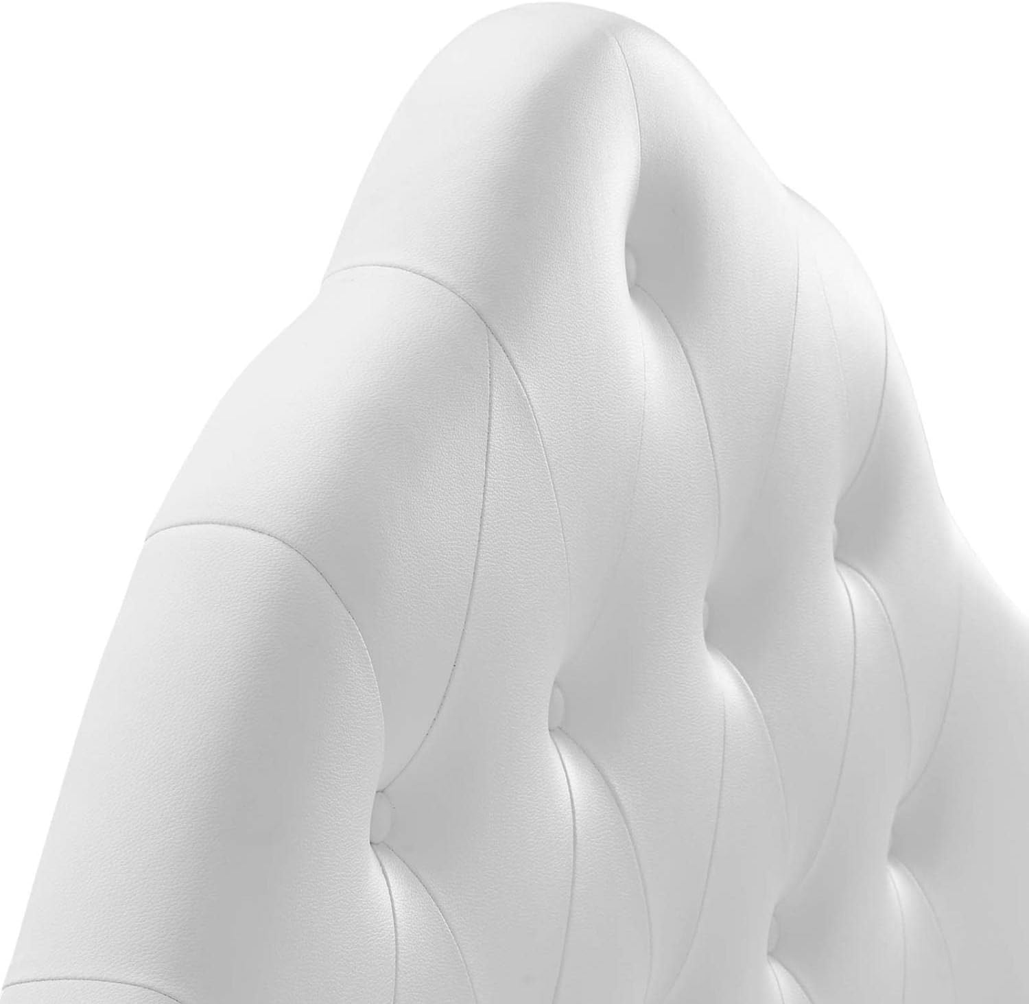 Modway Sovereign Tufted Button Faux Leather Upholstered Queen Headboard in White